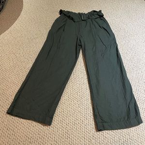 Uniqlo Belted Trousers - Green - Size Medium